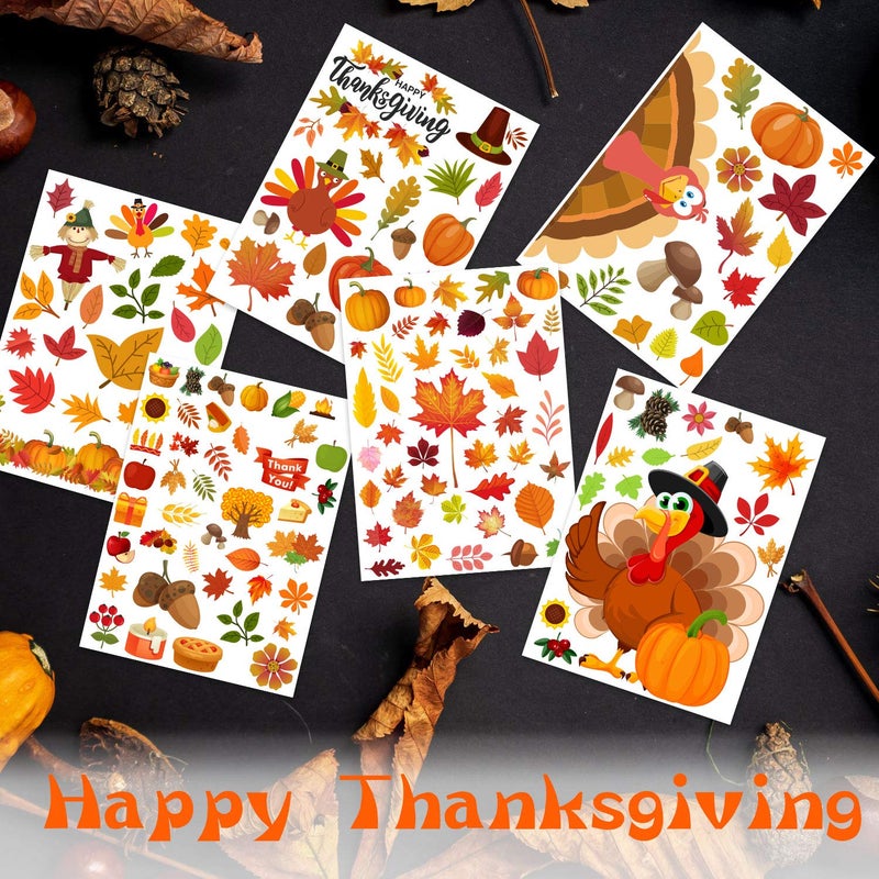 Funnlot Fall Window Clings 158PCS Thanksgiving Window Clings for Glass Windows Fall Decor for Offices Turkey Home School Office - Image 5